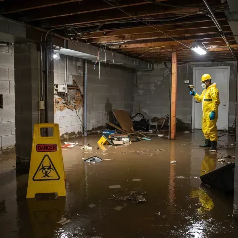 Flooded Basement Electrical Hazard in Maryville, IL Property